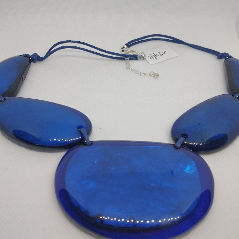 Blue Resin Stone Necklace
